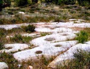 Bedrock with mortars