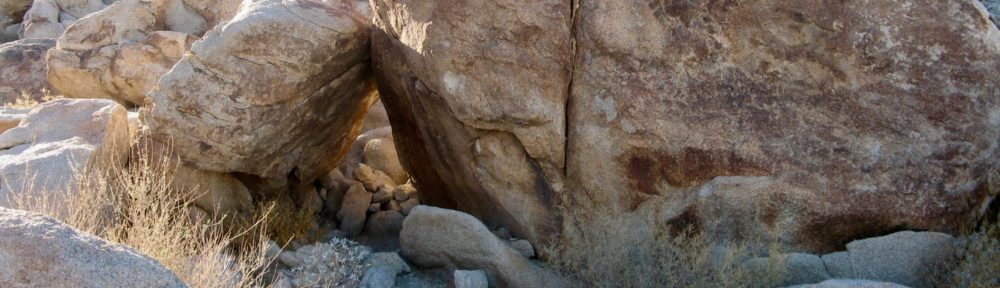 Rock shelter in desert