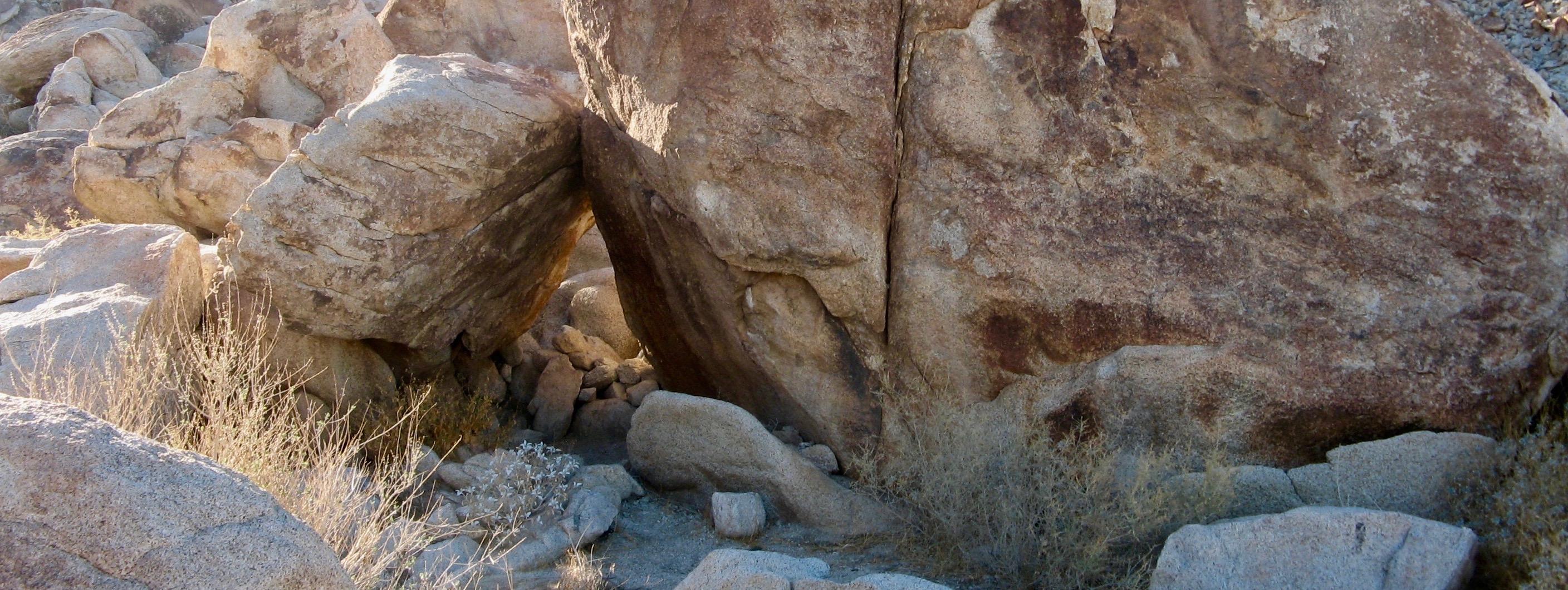 Rock shelter in desert